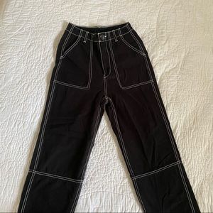 H&M black cargo style pant with white threading size 0